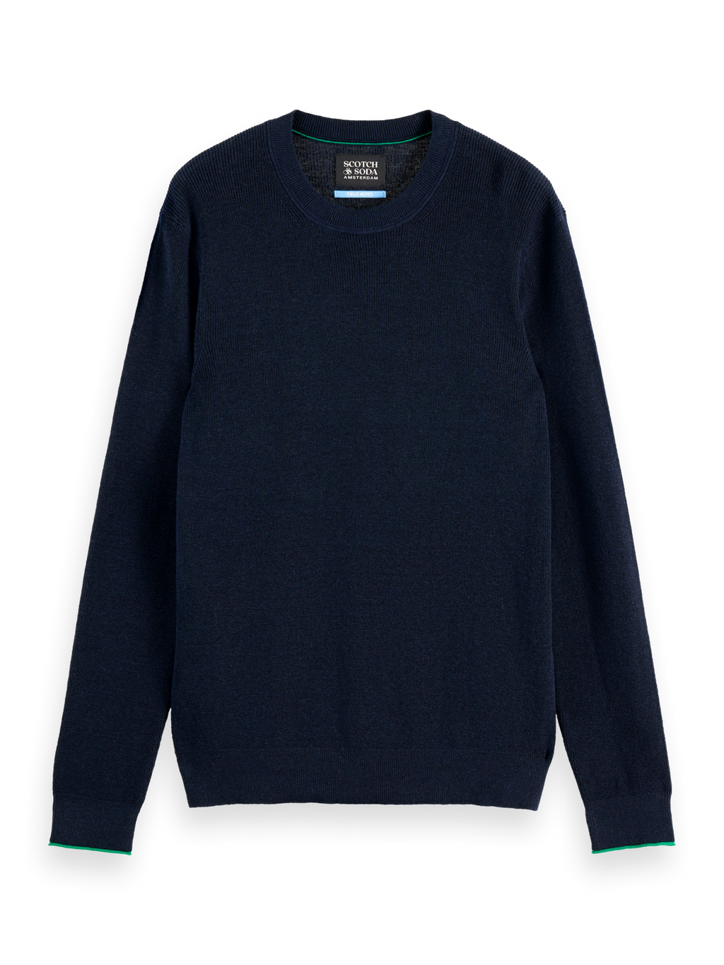 Linen blend crew neck
