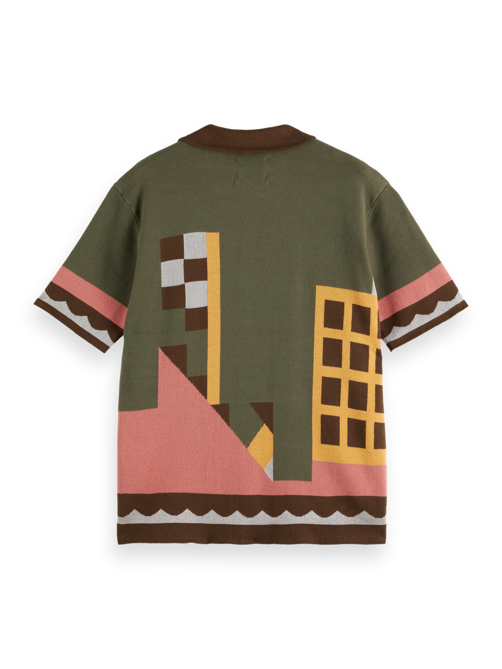 Knitted jacquard short sleeve shirt
