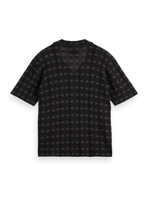 Tone on tone knitted polo