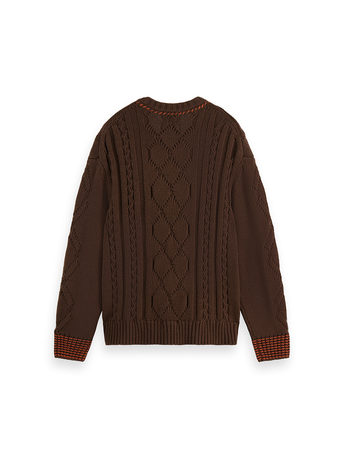 V-Neck chunky cable loose pullover