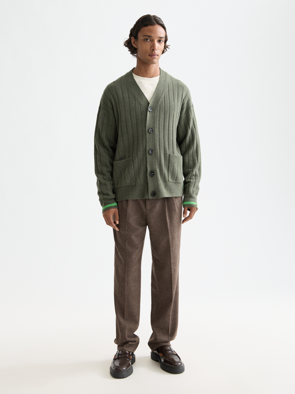 Soft knit dropped shoulder cardigan
