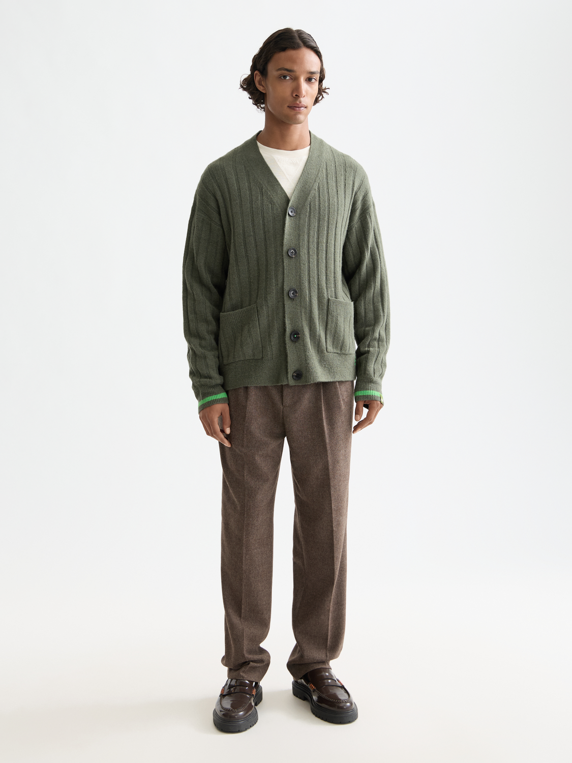 Soft knit dropped shoulder cardigan
