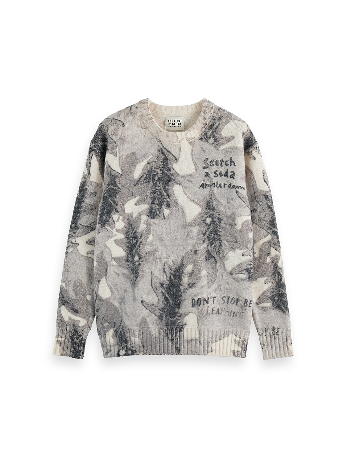 Printed dropped shoulder pullover