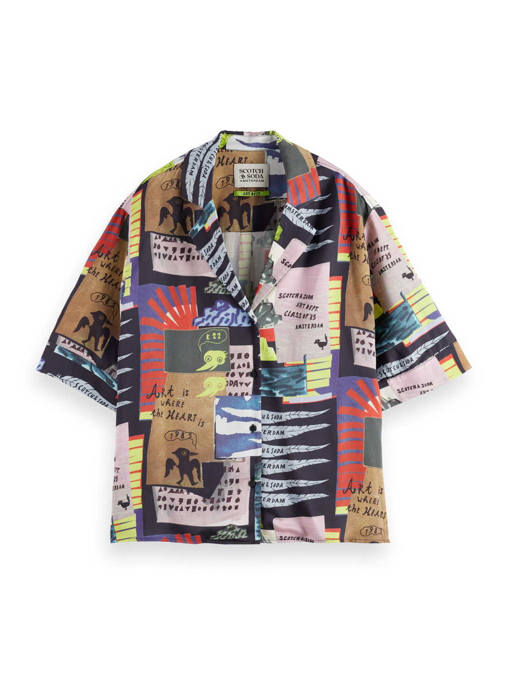 Printed short sleeve fluid shirt