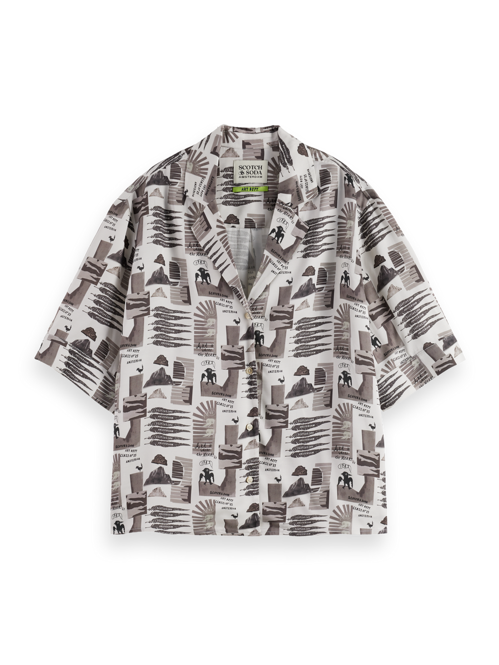 Printed short sleeve fluid shirt