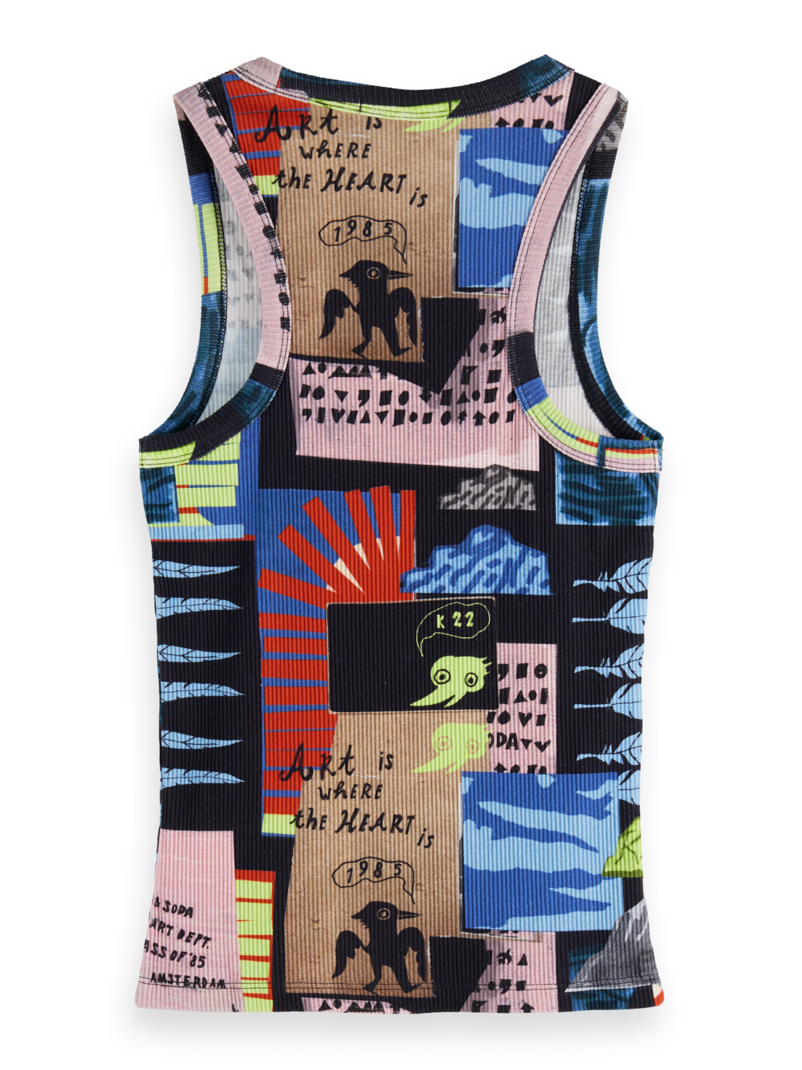 printed rib racer tank