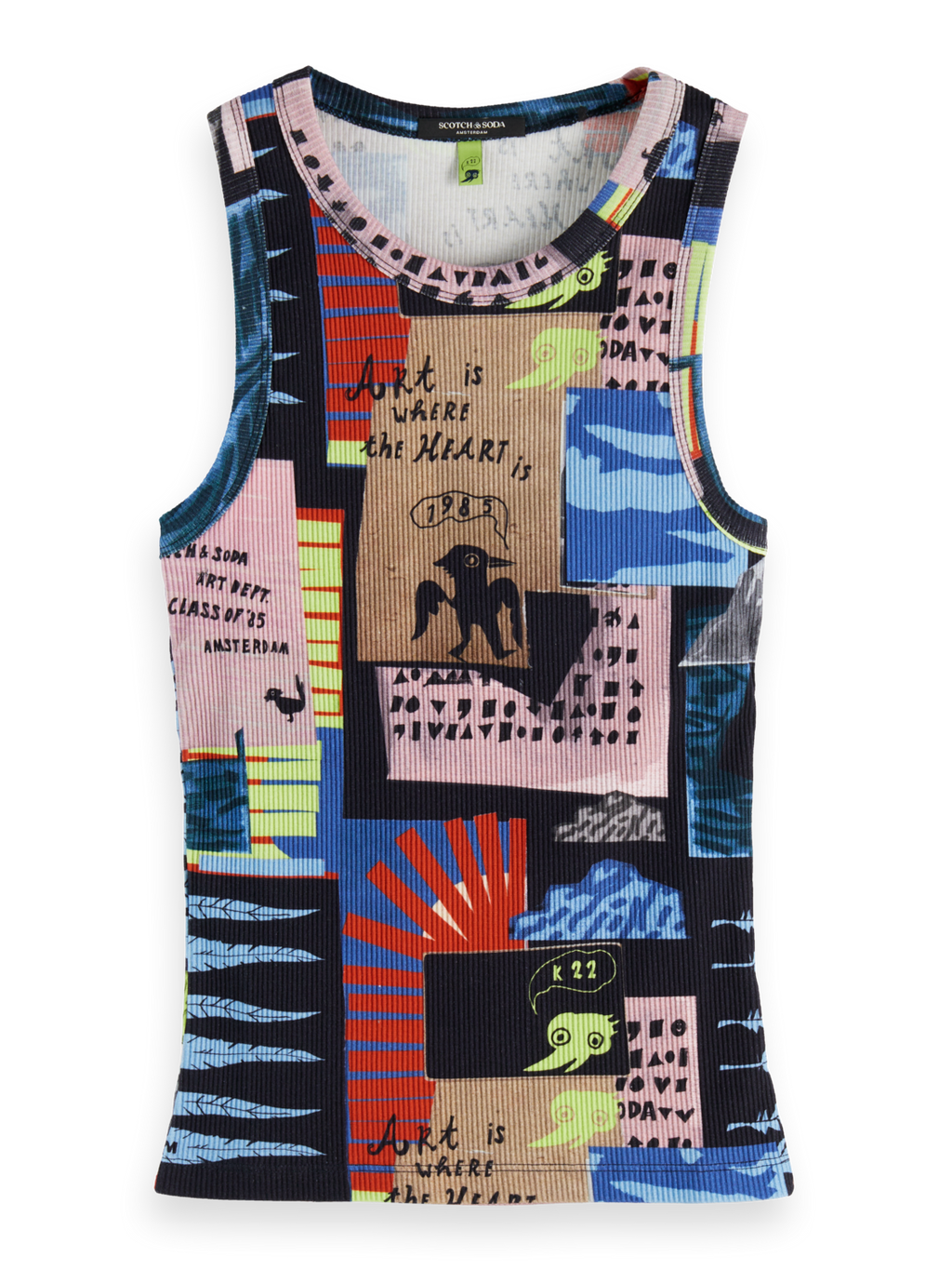 printed rib racer tank