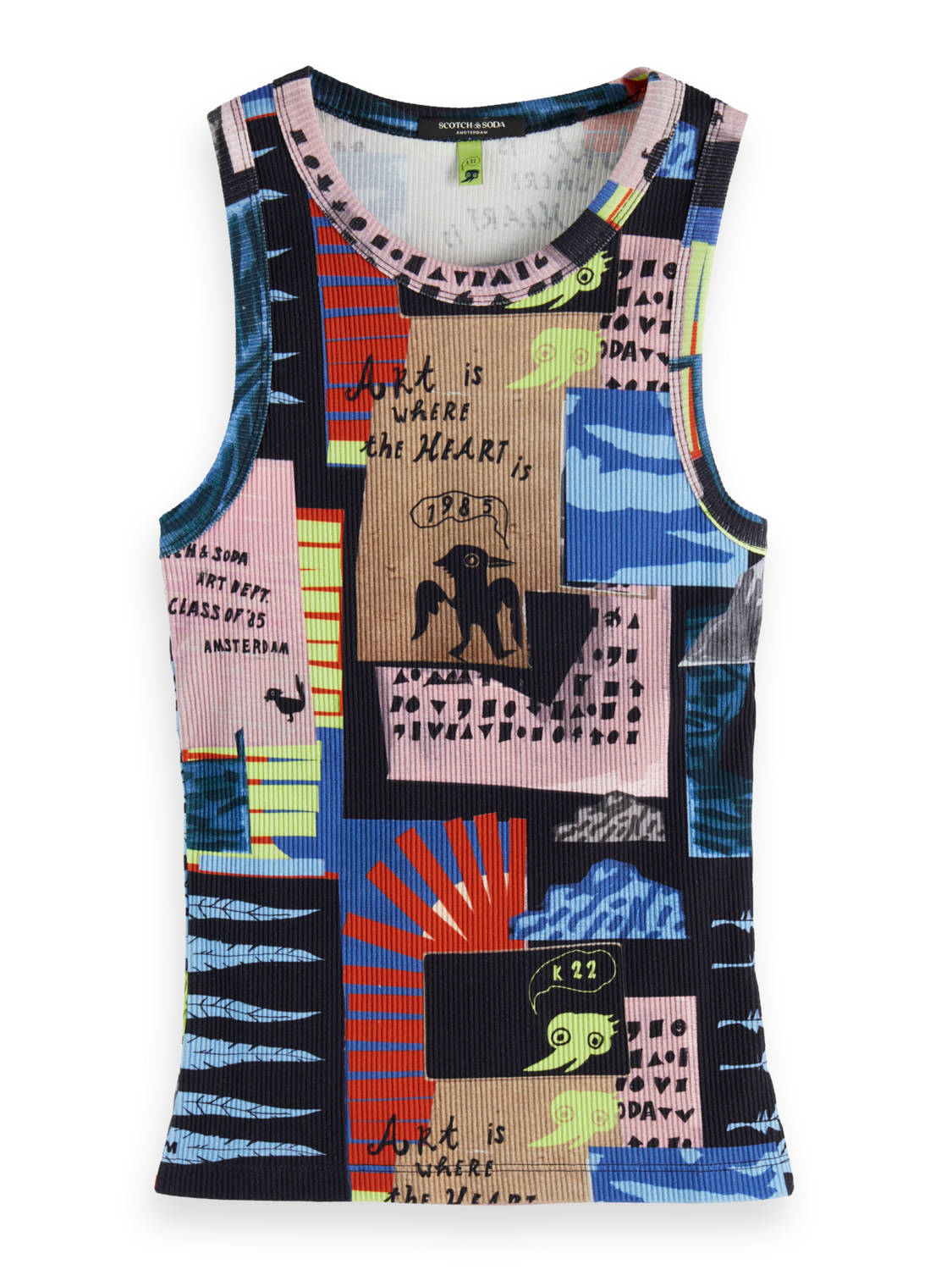 printed rib racer tank