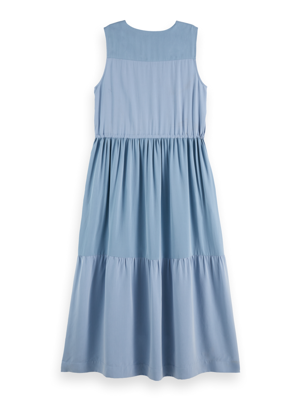 Midi dress with gathered waist