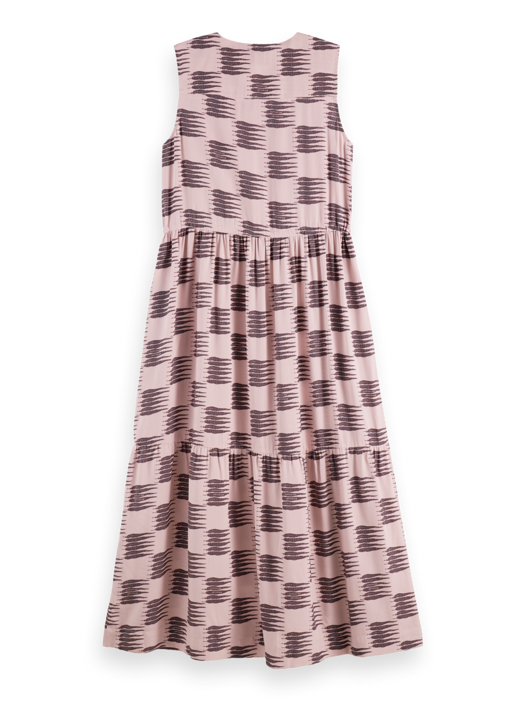 Midi dress with gathered waist