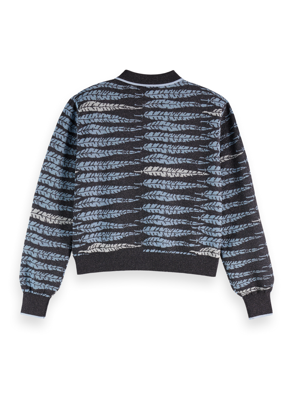 Lurex jacquard cardigan