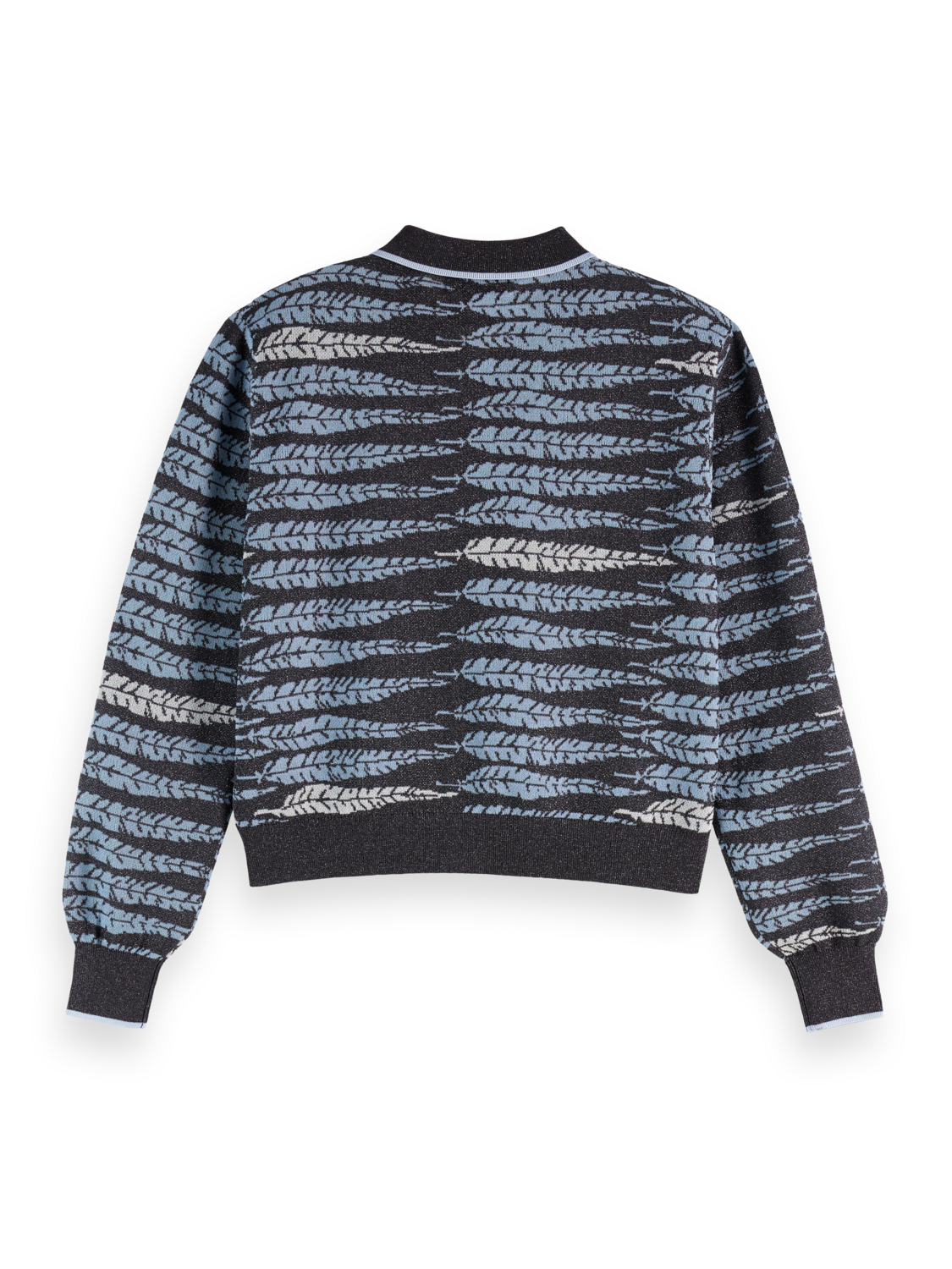 Lurex jacquard cardigan