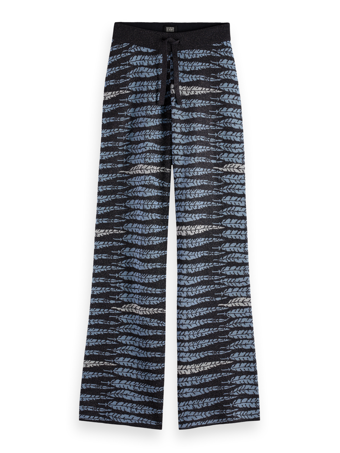 Lurex jacquard trousers