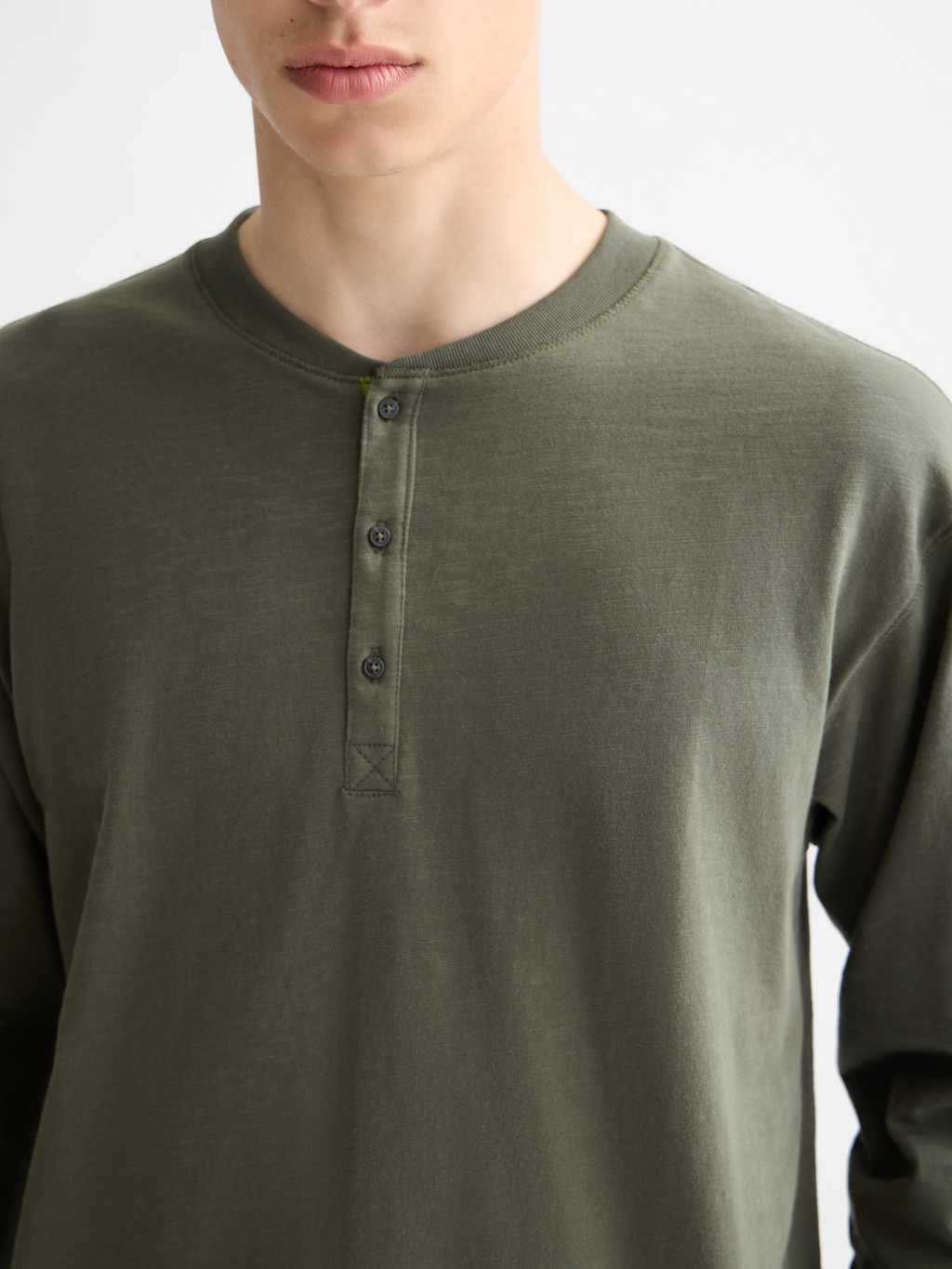 Slub Henley Long Sleeve