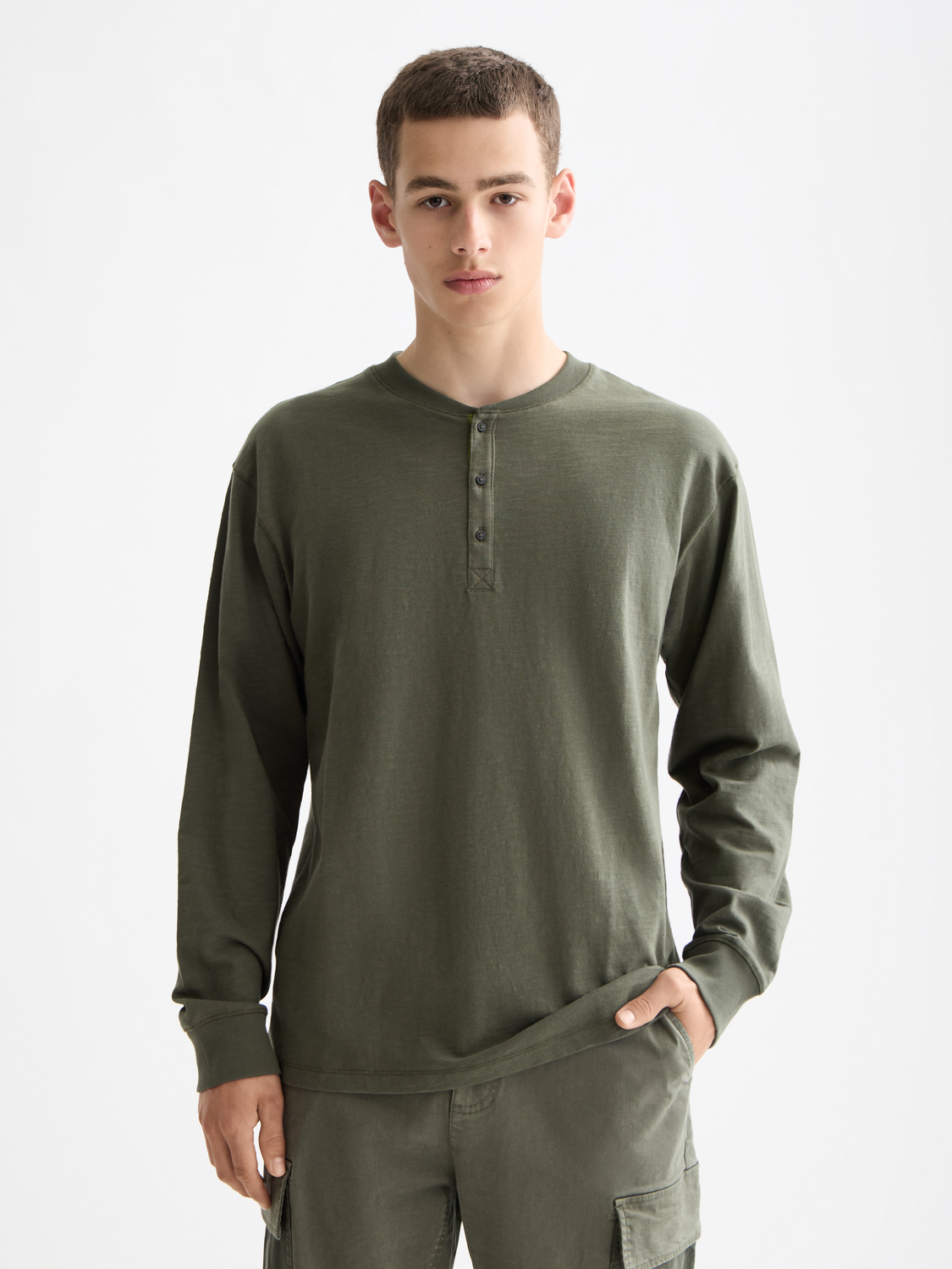 Slub Henley Long Sleeve