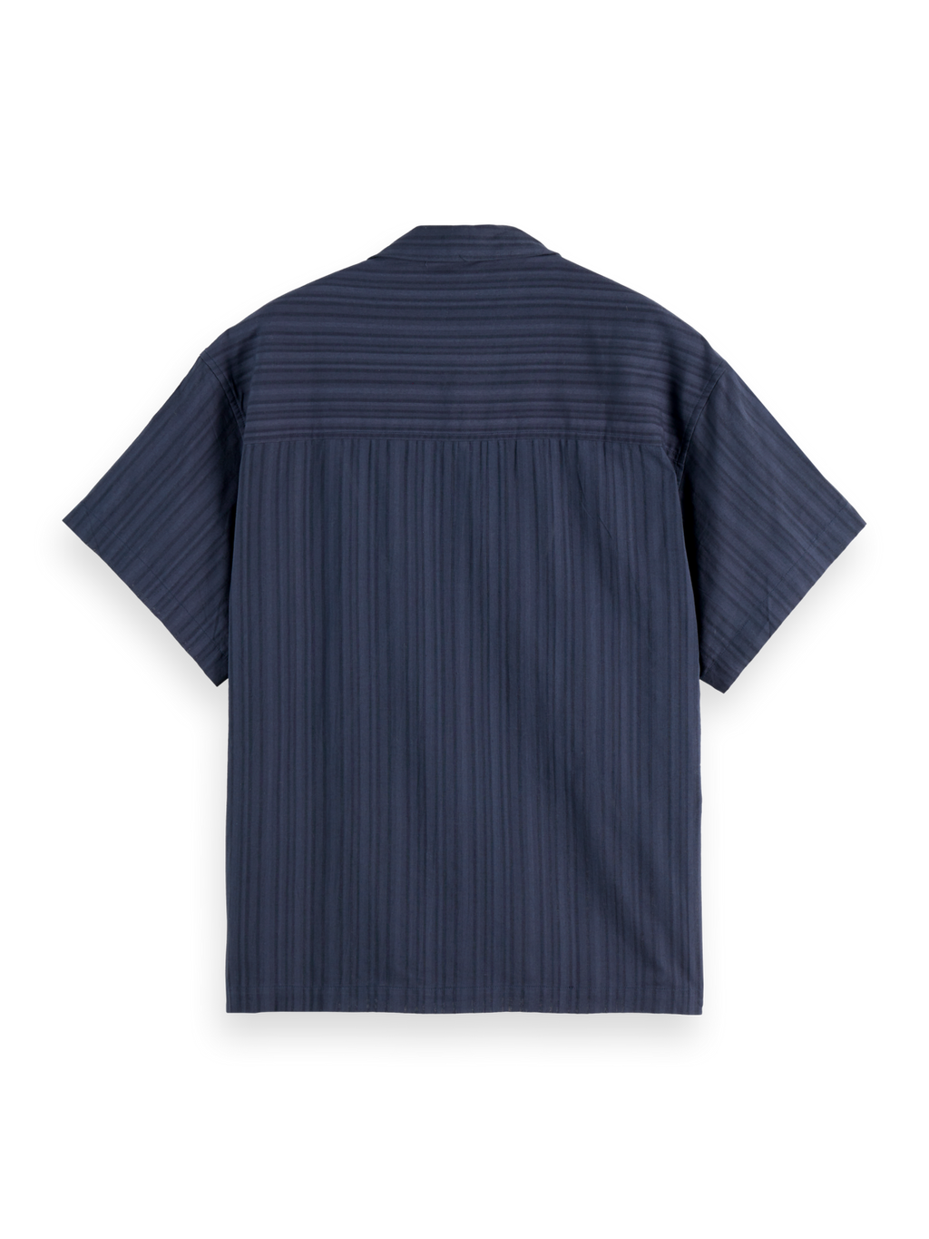 Structured stripe short sleeve shirt
