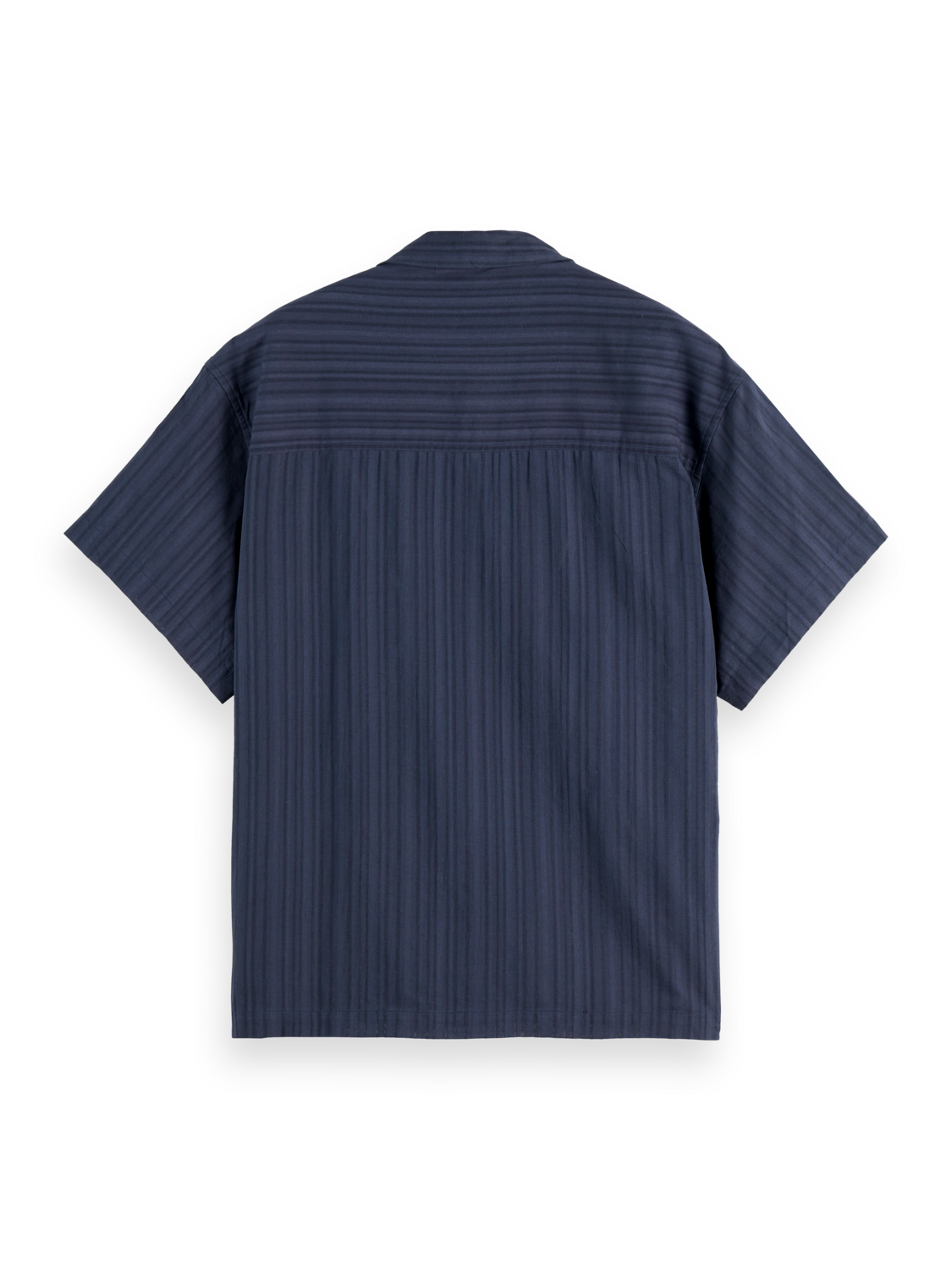 Structured stripe short sleeve shirt