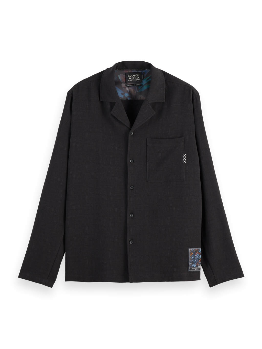Tonal jacquard relaxed-fit shirt