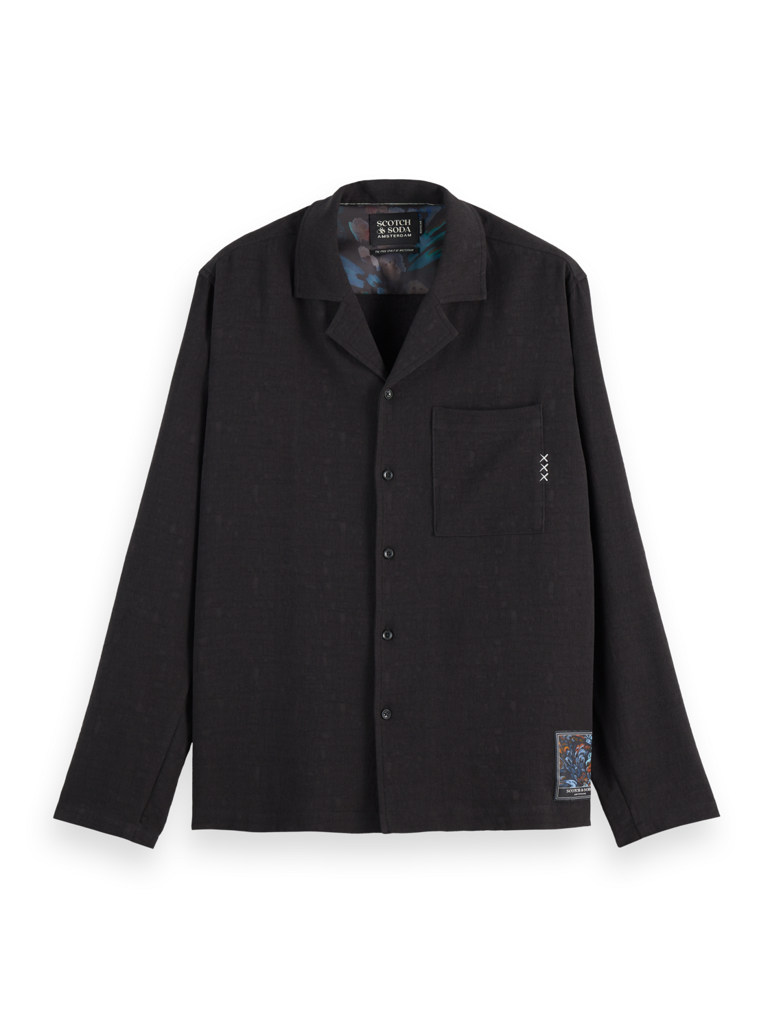 Tonal jacquard relaxed-fit shirt
