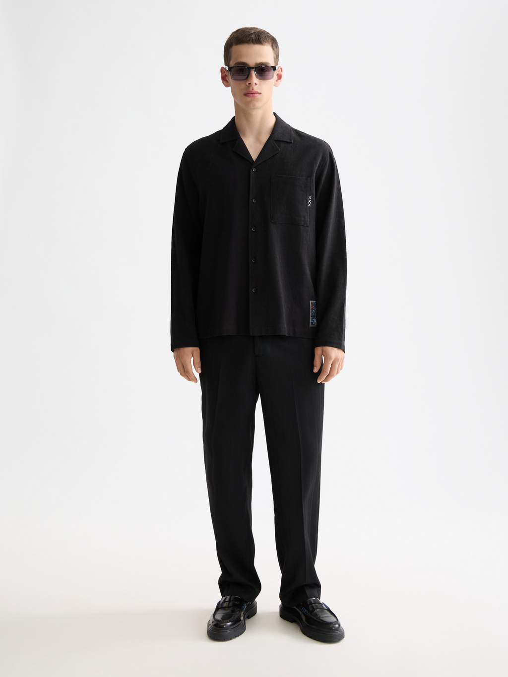 Tonal jacquard relaxed-fit shirt