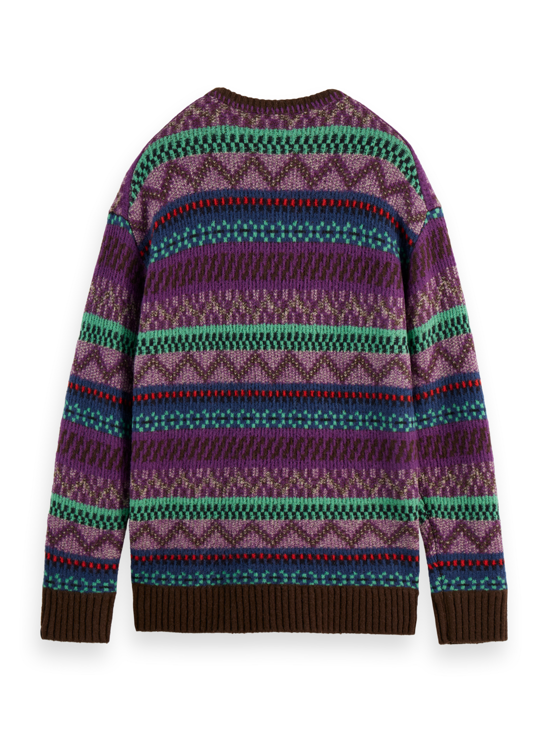 Jacquard dropped shoulder crewneck