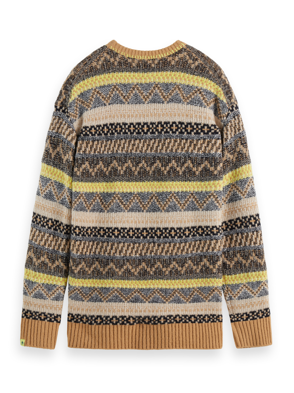 Jacquard dropped shoulder crewneck