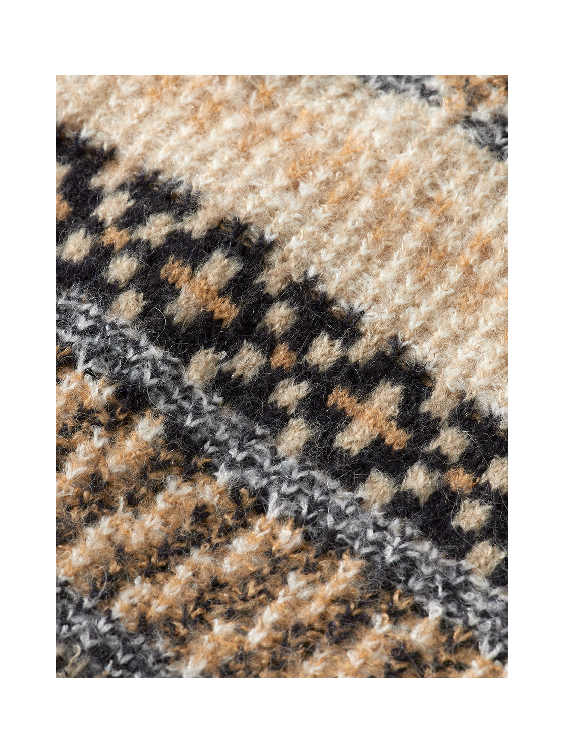 Jacquard dropped shoulder crewneck