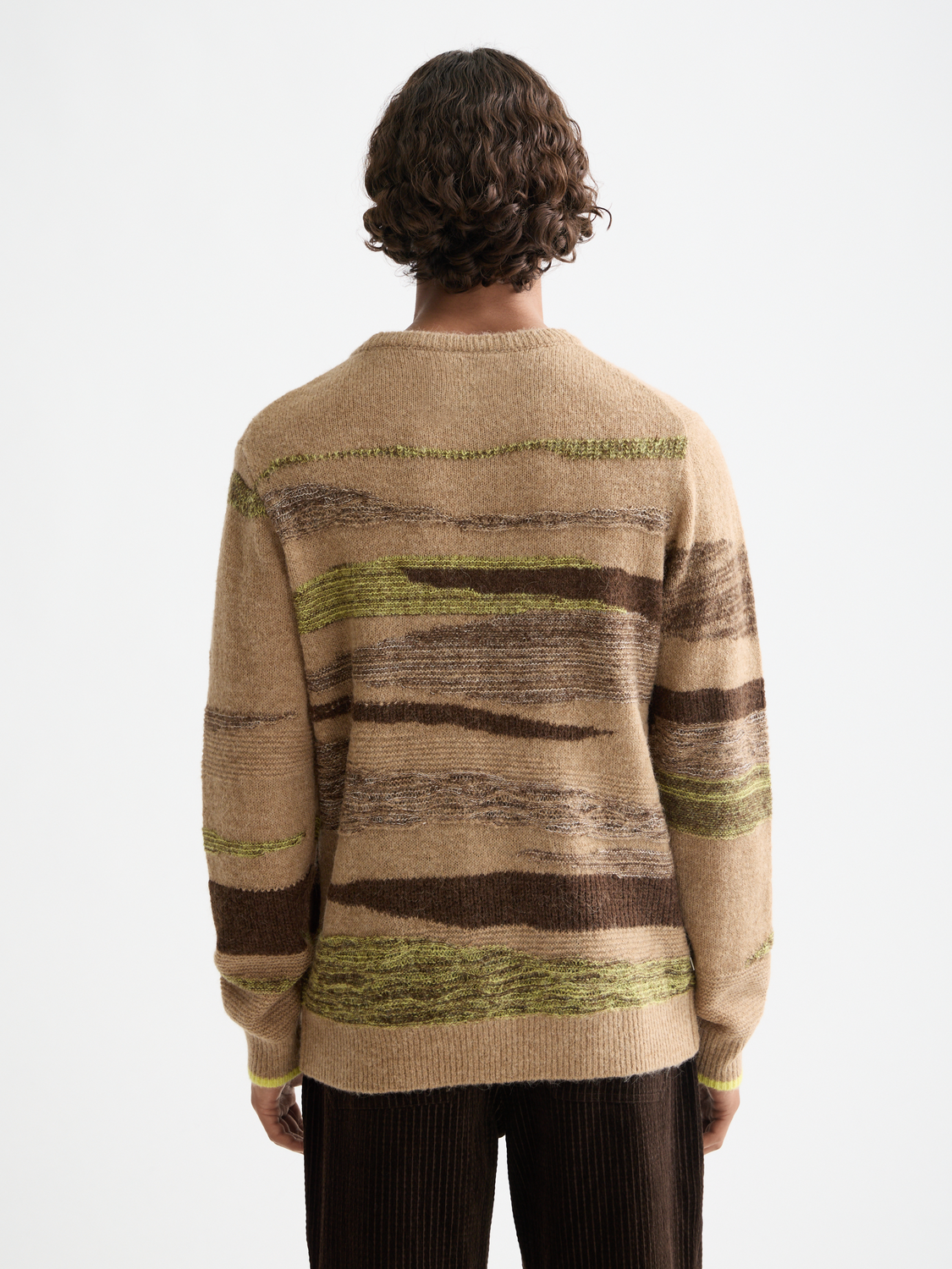 Fluffy alpaca wool blend crew neck