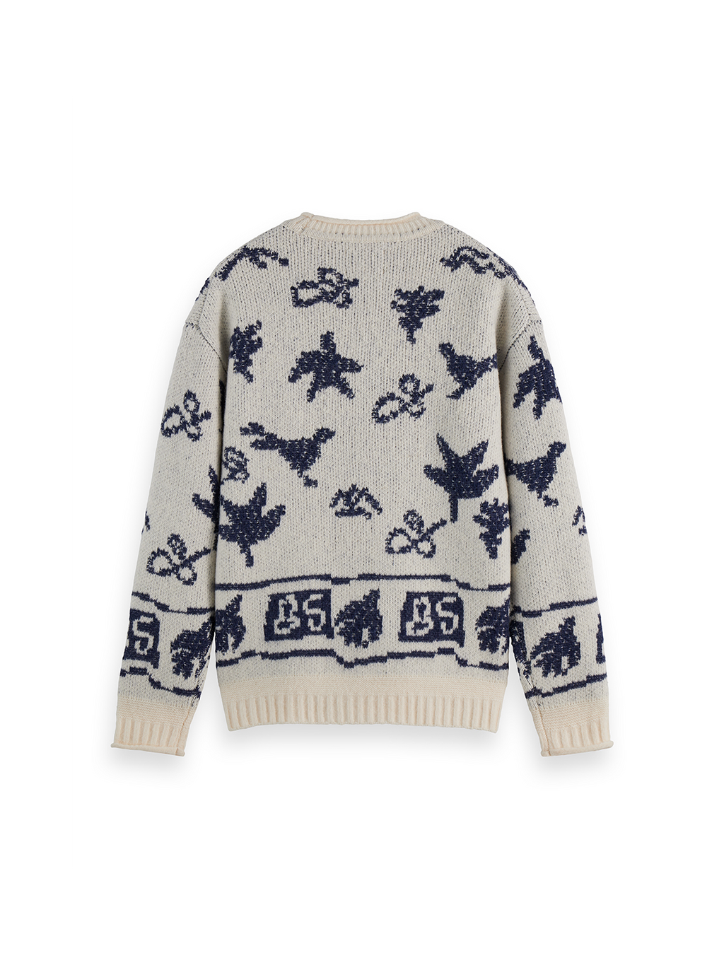 Jacquard dropped shoulder pullover