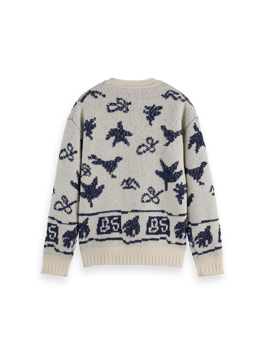 Jacquard dropped shoulder pullover