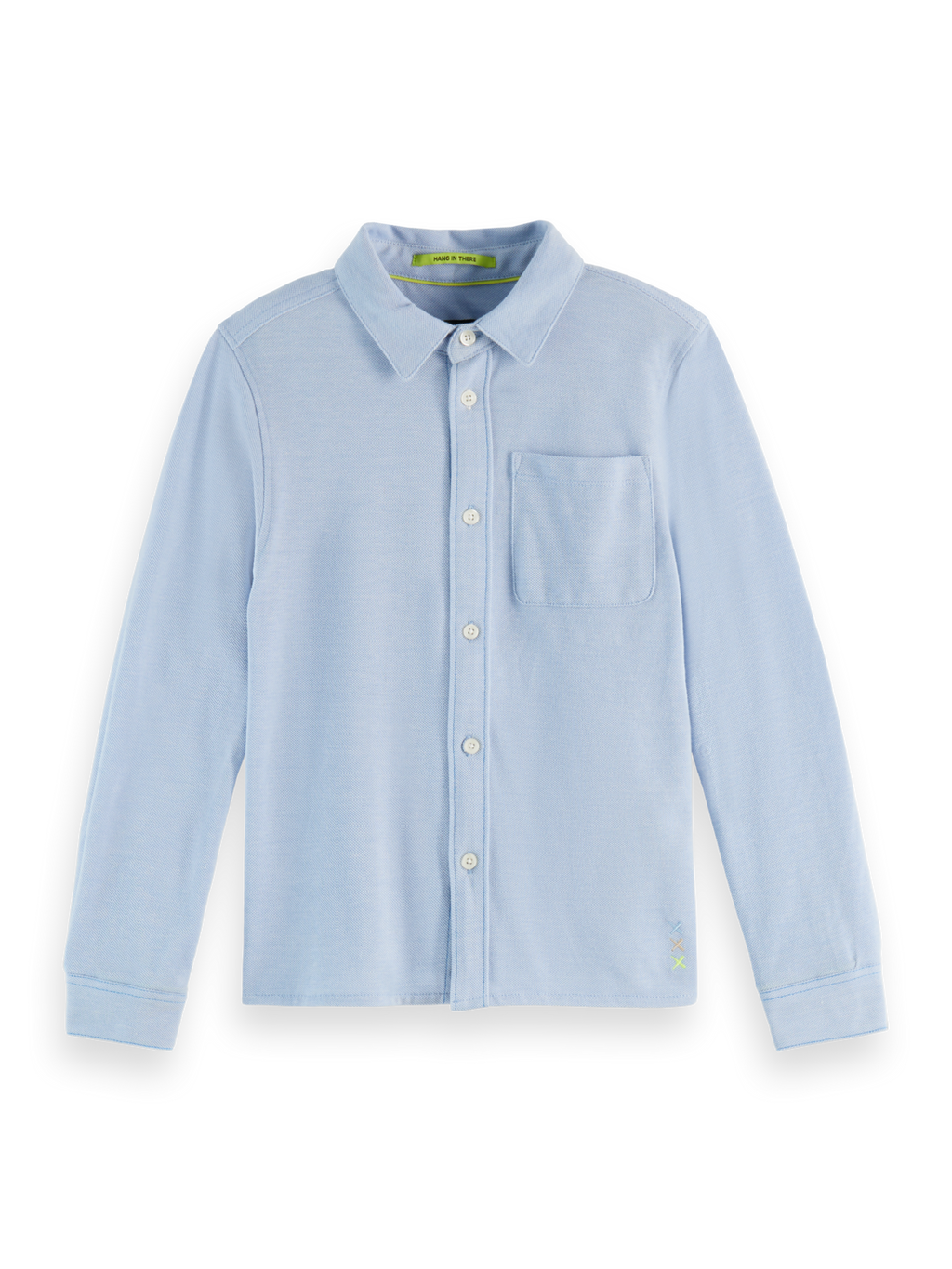 Boys Regular two-tone pique long-sleeve shirt