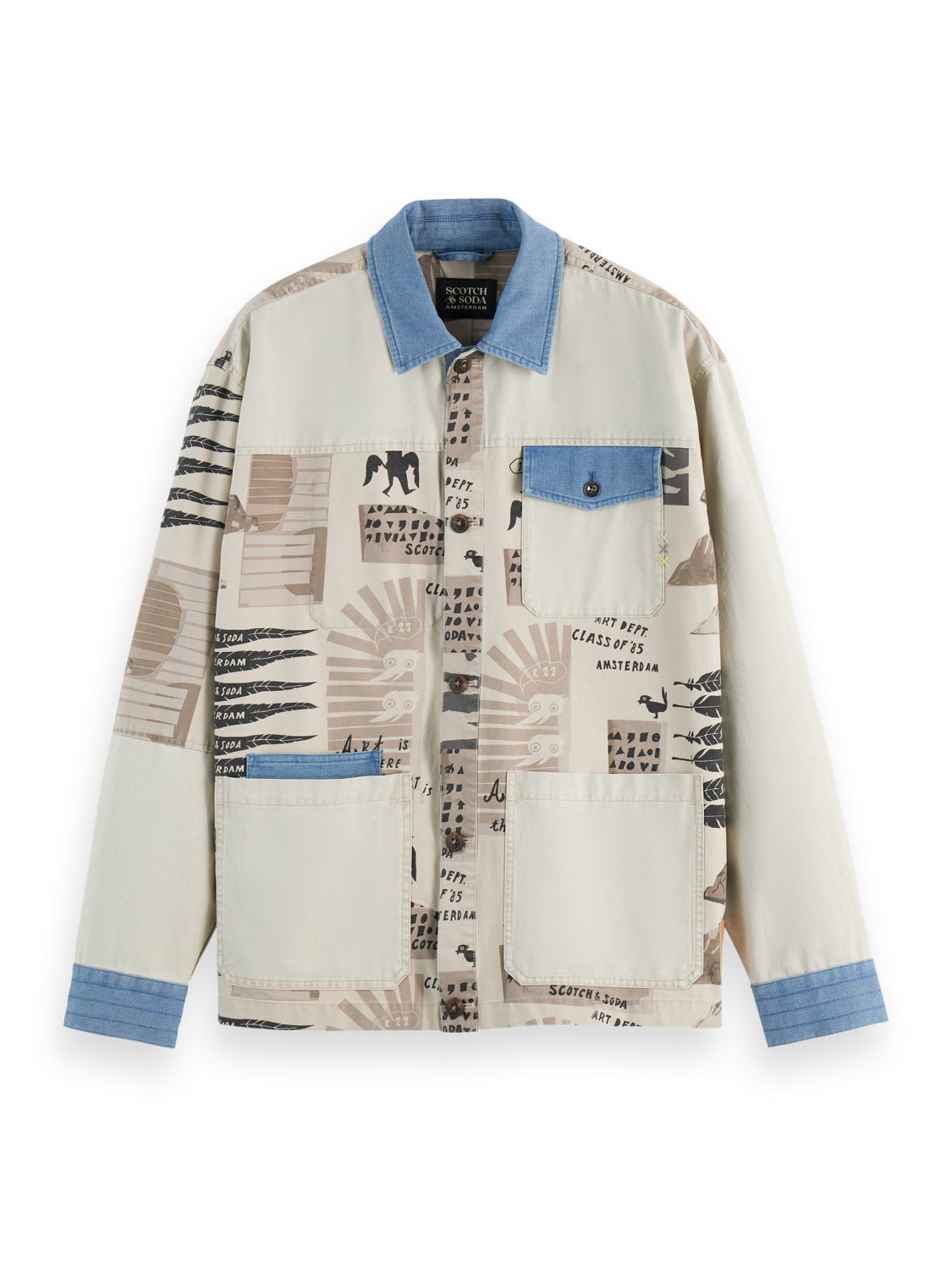 Printed block worker jacket – Scotch & Soda Amsterdam