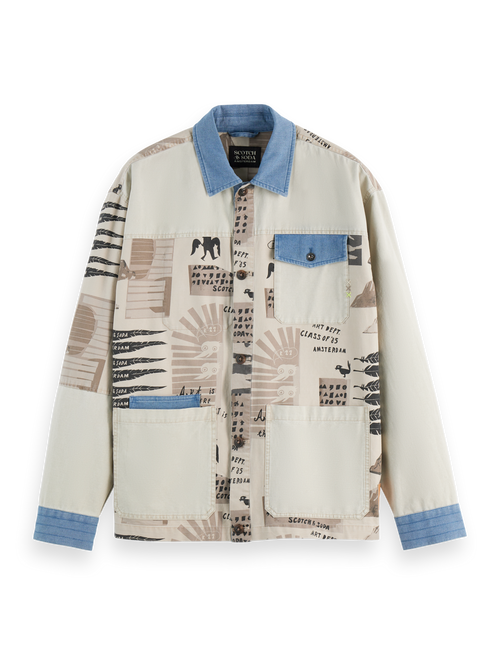Printed block worker jacket