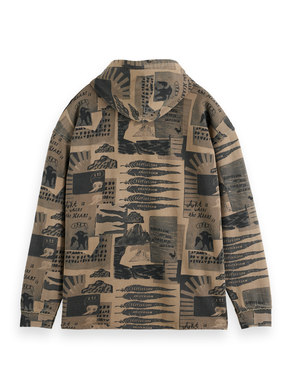 overdyed printed hoodie – Scotch & Soda Amsterdam