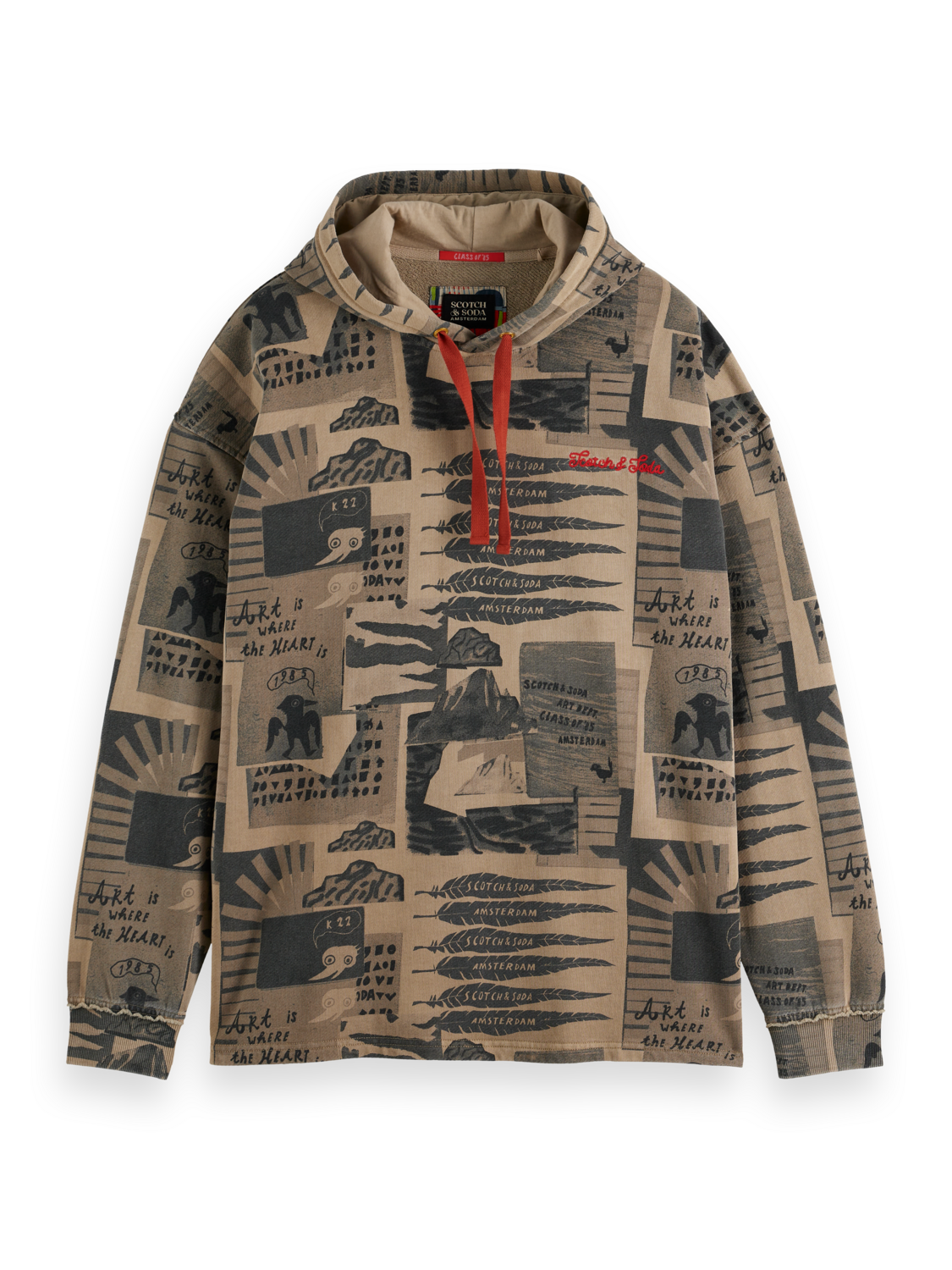 overdyed printed hoodie – Scotch & Soda Amsterdam