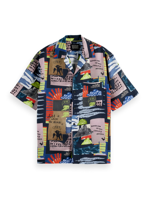 tencel printed short-sleeved shirt