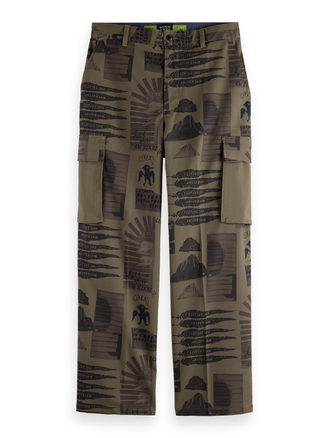 Baggy printed cargo pants
