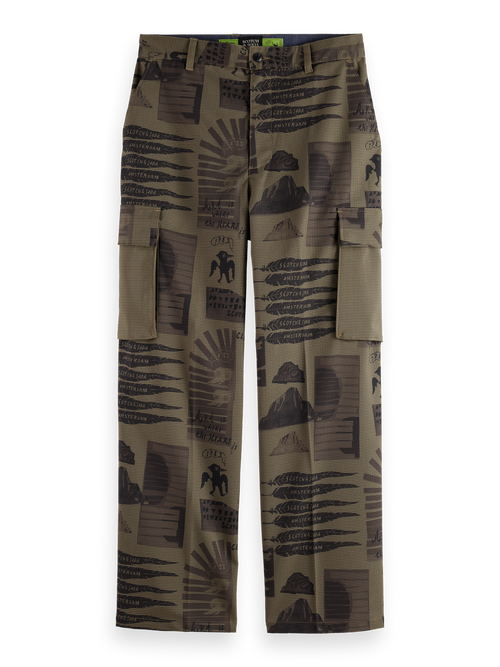 Baggy printed cargo pants