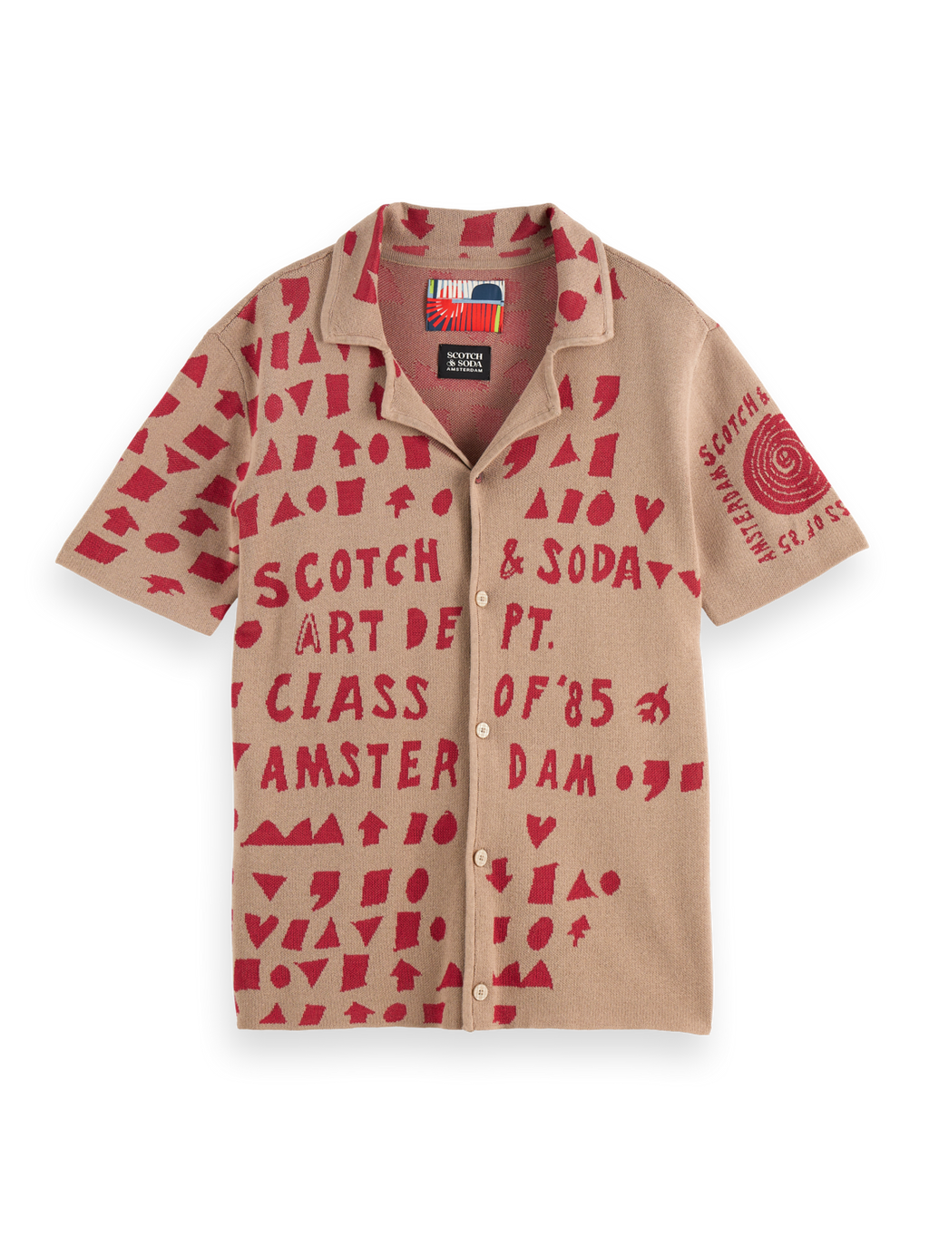 Jacquard knitted shirt