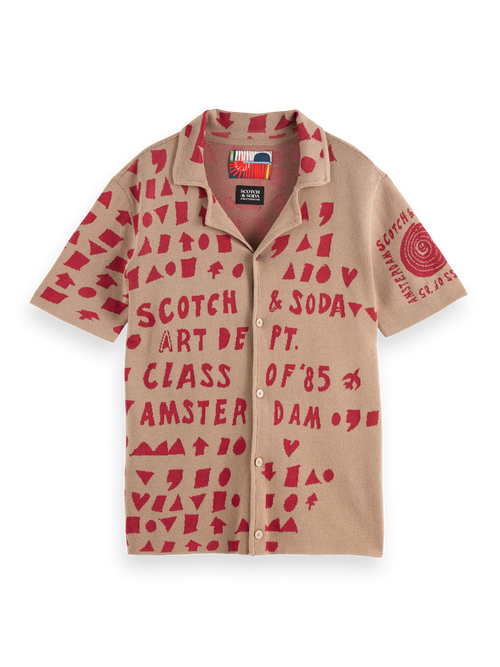 Jacquard knitted shirt