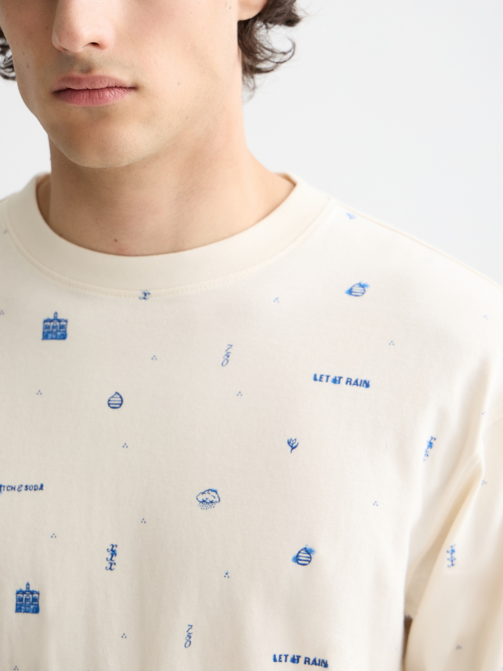 Allover Print Long-Sleeve Top – Let It Rain Collection