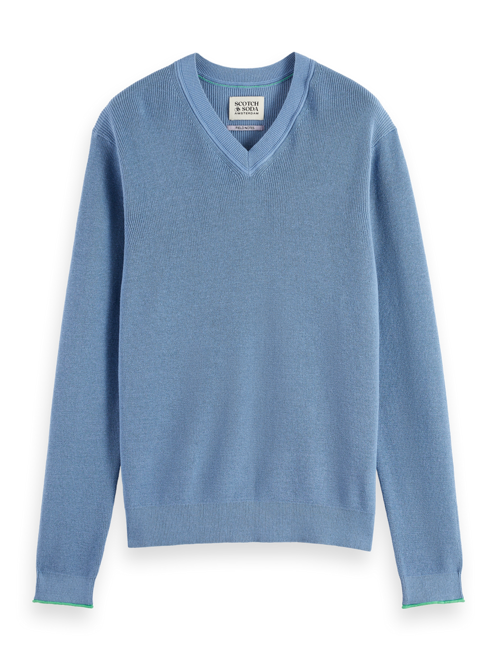cotton linen v-neck knit