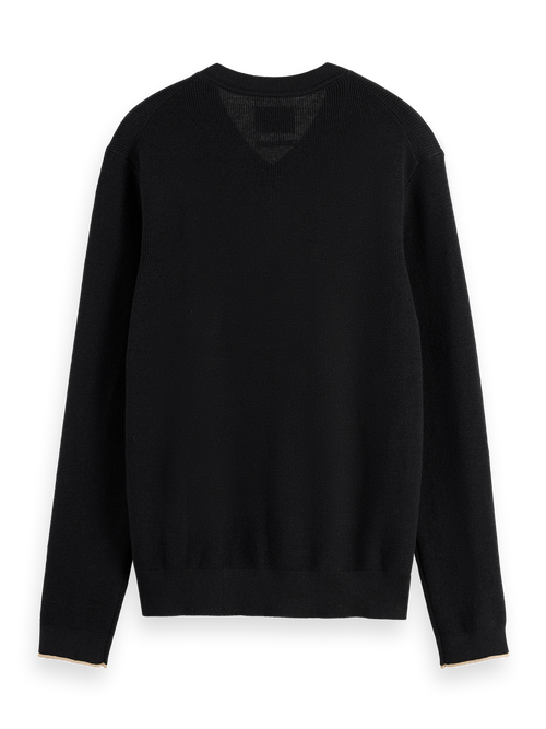 cotton linen v-neck knit