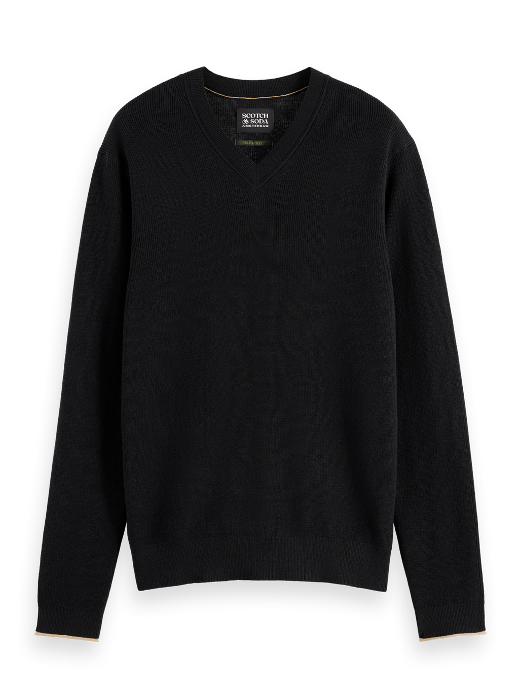 cotton linen v-neck knit