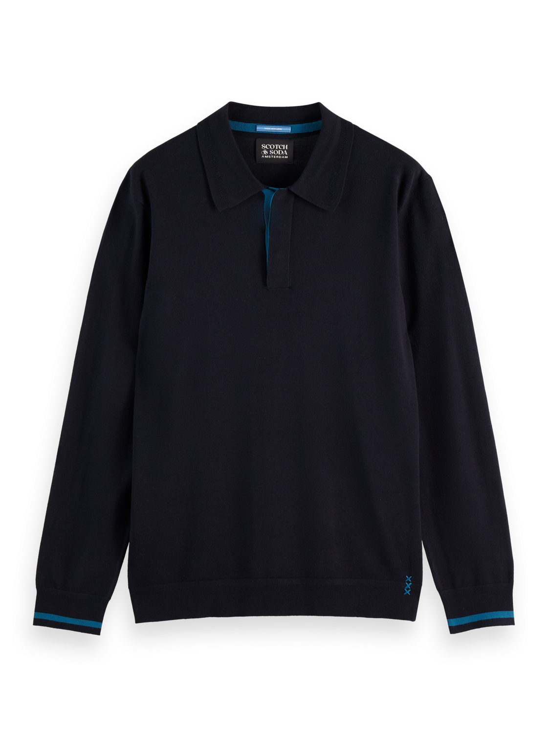 Ecovero Blend Knitted Long Sleeve Polo