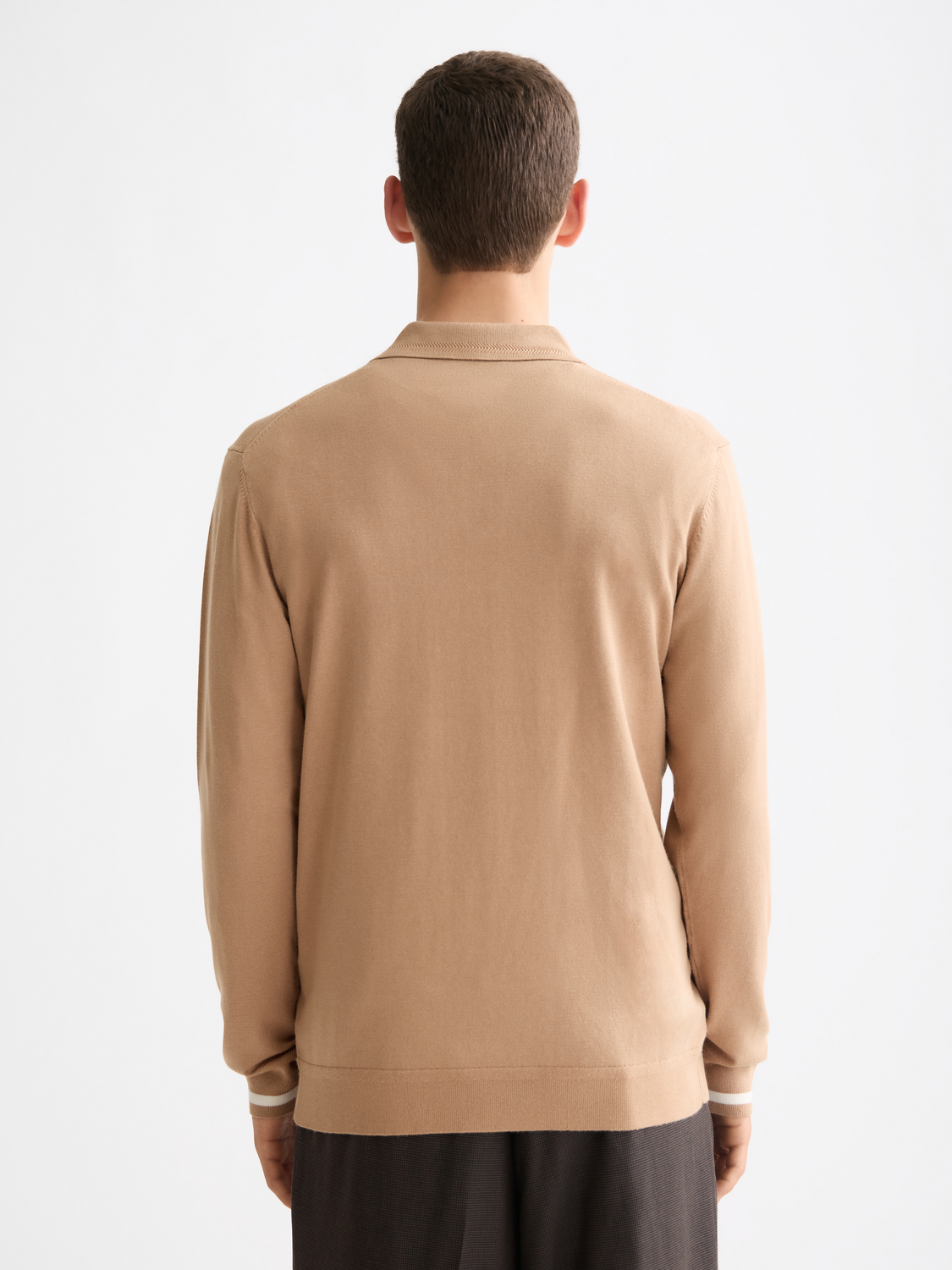 Knitted Long Sleeve Polo