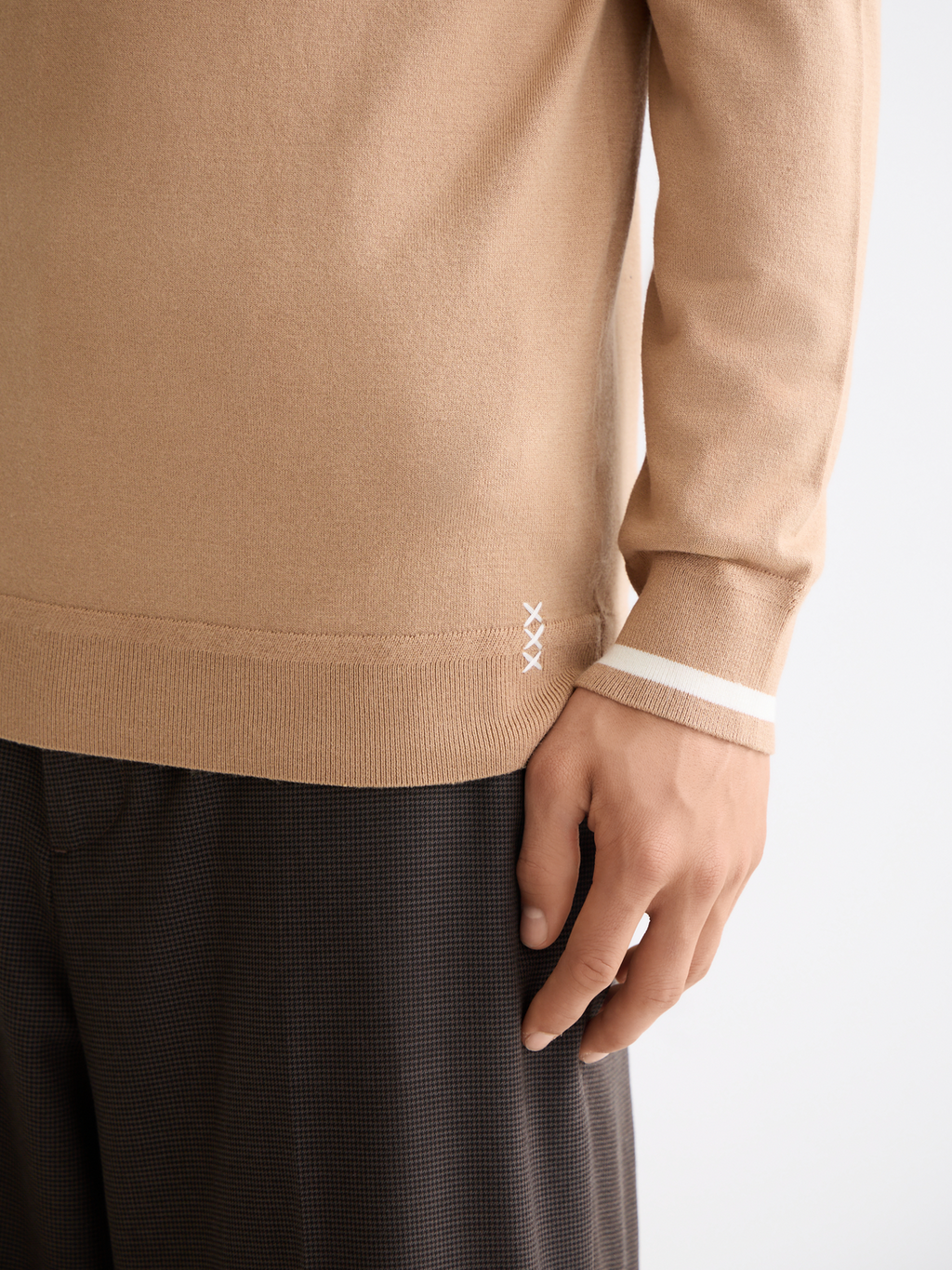 Knitted Long Sleeve Polo