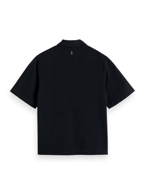 Structured cotton short-sleeved shirt