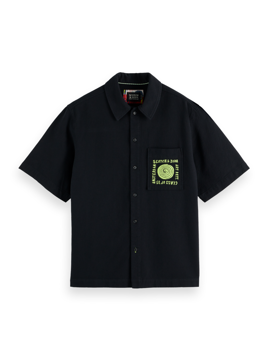 Structured cotton short sleeve shirt