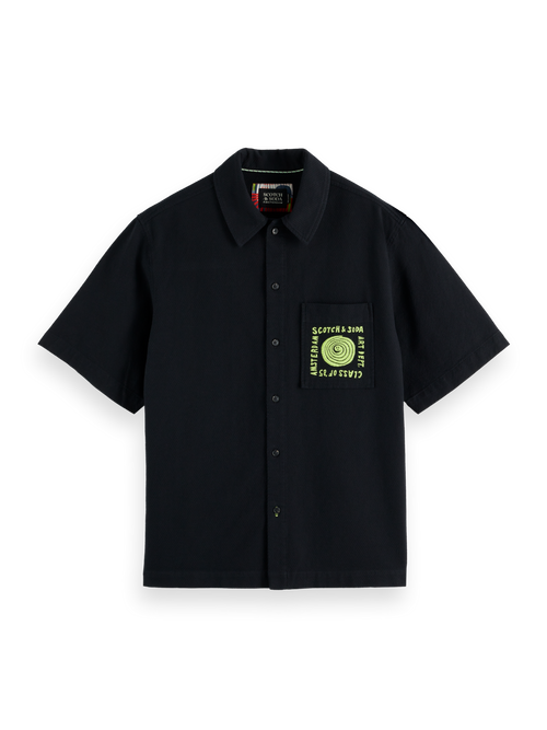 Structured cotton short-sleeved shirt